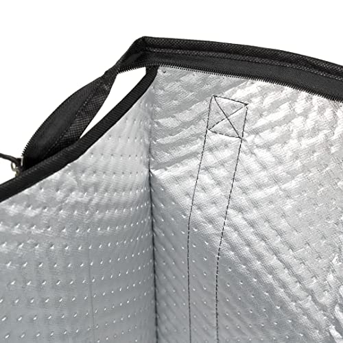 Cater Tek 14.9 x 13.1 x 9.4 Inch Food Delivery Bags, 10 Insulated Food Carriers - Leakproof, Reusable, Black Non Woven Fabric Catering Bags, For Hot Or Cold Meals