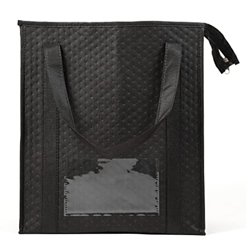 Cater Tek 14.9 x 13.1 x 9.4 Inch Food Delivery Bags, 10 Insulated Food Carriers - Leakproof, Reusable, Black Non Woven Fabric Catering Bags, For Hot Or Cold Meals