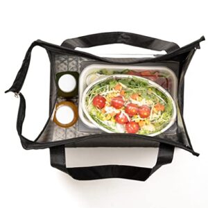 Cater Tek 14.9 x 13.1 x 9.4 Inch Food Delivery Bags, 10 Insulated Food Carriers - Leakproof, Reusable, Black Non Woven Fabric Catering Bags, For Hot Or Cold Meals