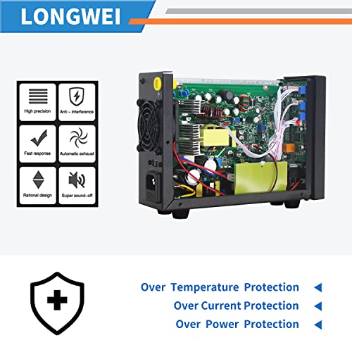 Programmable 30V/10A DC Power Supply Variable, Adjustable Switching Regulated Power Supply with 4-Digit Large Display Alligator Leads, 5V/2A USB Interface，2 Groups of Internal Memories.