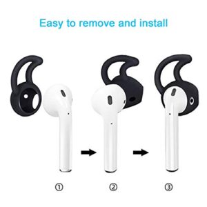 Generic Brands 8 Pairs Ear Covers Ear Hooks Professional Anti-Slip Silicone Earbuds Tips Compatible with Apple Airpods 1&2 (White + Black)