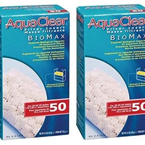 AquaClear 50 Biomax, Replacement Filter Media for Aquariums up to 50 Gallons, A1372 (Two Pack)