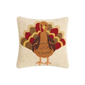 peking handicraft 31tg874c10sq turkey hook pillow, 10-inch length
