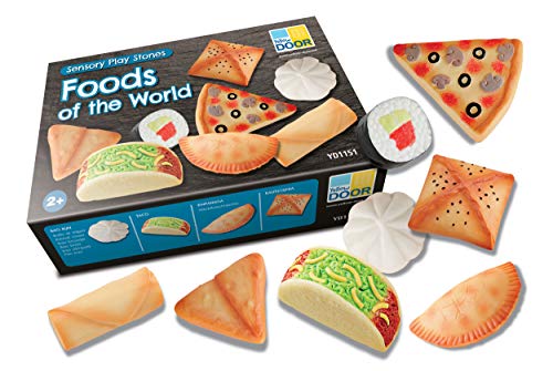 Yellow Door Sensory Play Stones, Foods of The World, Set of 8