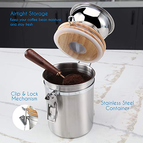 Easyworkz Manual Coffee Grinder with Airtight Canister,Adjustable Setting,Stainless Steel burr Coffee Bean Mill Tool