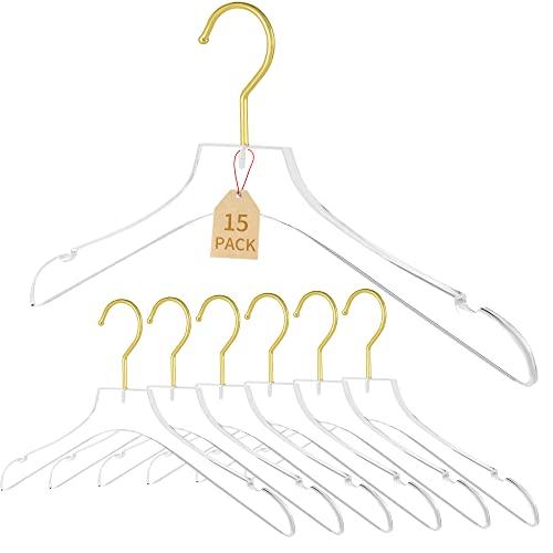 Acrylic Hangers Clear and Gold Hangers Premium Quality Clear Acrylic Clothes Hangers Clothing Standard Hangers