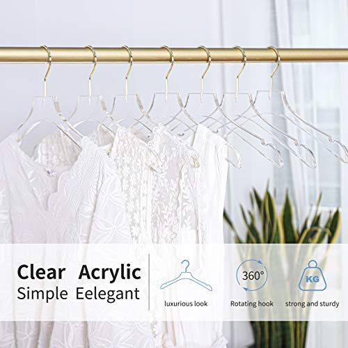 Acrylic Hangers Clear and Gold Hangers Premium Quality Clear Acrylic Clothes Hangers Clothing Standard Hangers