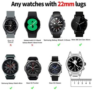 Lerobo [2 Pack] Band Compatible for Samsung Galaxy Watch 3 45mm/Galaxy Watch 46mm Bands/Gear S3 Frontier, 22mm Smart Watch Band Silicone Casual Straps Accessories for Women Men Black/Blue Gray