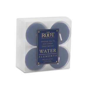 root candles scented tealights elements collection beeswax blend 4-hour tealight candles, 8-count, water