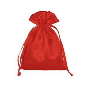 aklvbl 50 pack 5x7 red satin bags small gift bags, jewelry bags, drawstring pouch, wedding favor bags, baby shower bags, party favor bags,satin gift bags