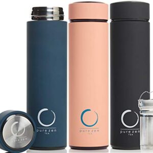 Pure Zen Tea 3 Thermos with Infuser - Blue, Black and Pink - 15 oz