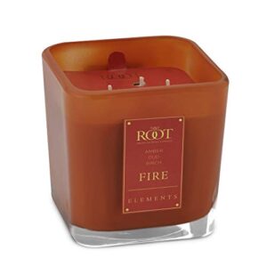 root candles scented candles elements collection premium handcrafted 3-wick candle, 14.5-ounce, fire