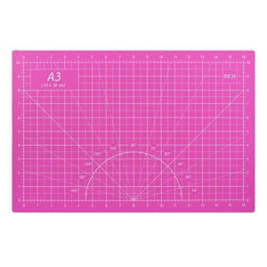 a3 self healing cutting mat, 18" x 12" double sided 5-layer non-slip cutting board for sewing, hobby, diy, quilting, arts and crafts projects (pink)