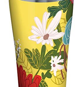 Tervis Triple Walled Yellow Mellow Floral Insulated Tumbler Cup Keeps Drinks Cold & Hot, 20oz Legacy, Stainless Steel