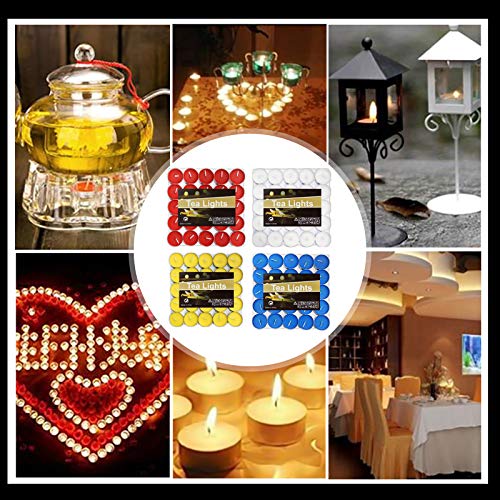 OUO Tea Lights Candles, 50 Pack Smokeless Candles,Small Candles, Dripless & Long Lasting Mini Tealight Candles for Mood, Dinners, Parities, Home, Decoration, Wedding, Crafts(Blue)