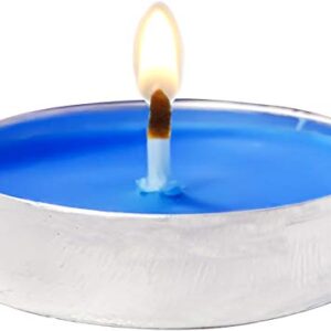 OUO Tea Lights Candles, 50 Pack Smokeless Candles,Small Candles, Dripless & Long Lasting Mini Tealight Candles for Mood, Dinners, Parities, Home, Decoration, Wedding, Crafts(Blue)