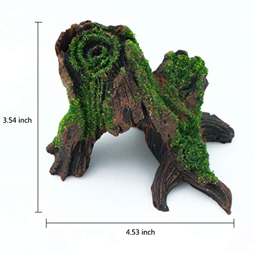 HRRIVE Aquarium Landscape Tree Stump Rock Hollow Cave Stone for Cichlid Betta Fish Tank Decoration