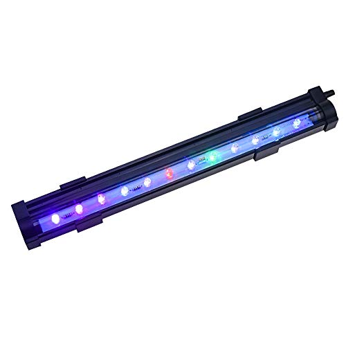 PULACO 2 Watt Aquarium Fish Tank Air Stone with Automatic Color Changing LED Light (Length -10" for Small Water Tanks) for Fish Tank Air Pump