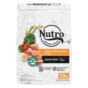 nutro natural choice adult dry dog food, chicken & brown rice recipe dog kibble, 13 lb. bag