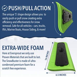 EVERSPROUT Never-Scratch SnowBuster Attachment for Removing Snow from Vehicles (Pole Not Included) | Premium Foam Snow Broom Head | Unique S-Shape Design for Push or Pull Removal | Broom Head Only