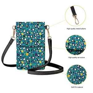 ZFRXIGN Leopard Print Crossbody Cellphone Purse for Women Men Touchscreen Phone Bag with Credit Card Holder Clutch Shoulder Satchel Trendy Cheetah