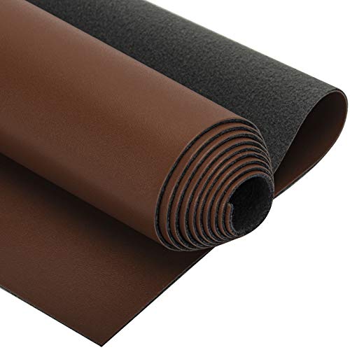 PU Fabric Leather 1 Yard 54" x 36", 1.25mm Thick Faux Synthetic Leather Material Sheets for Upholstery Crafts, DIY Sewings, Sofa, Handbag, Hair Bows Decorations (Coffee)