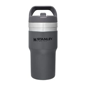 stanley iceflow stainless steel tumbler with straw - vacuum insulated water bottle for home, office or car - reusable cup with straw leakproof flip - cold for 12 hours or iced for 2 days (charcoal)