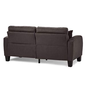 Lexicon Westville Tufted Fabric Sofa, 72.5" W, Chocolate