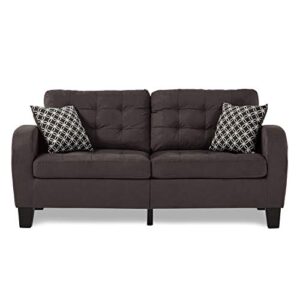 Lexicon Westville Tufted Fabric Sofa, 72.5" W, Chocolate