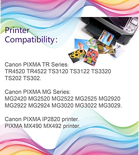 Ubinki 245 XL 246 XL High Yield Ink Cartridge for Canon PG-245 XL CL-246 XL Compatible with Canon Pixma MX490 MX492 TR4520 TS3120 TS3320 MG2520 MG2522 MG2922 MG3022 IP2820 Printer PG245