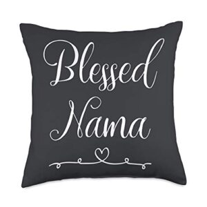 nama gifts blessed nama throw pillow, 18x18, multicolor
