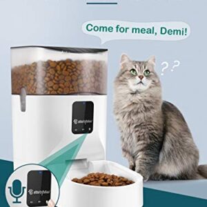 VavoPaw 7L Automatic Cat Feeder, WiFi Enabled Smart Food Dispenser for Cats, Dogs & Small Pets with APP Control, Programmable Timer, Voice Recorder and Portion Control Up to 10 Meals per Day, White