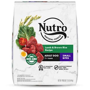 nutro natural choice small bites adult dry dog food, lamb & brown rice recipe dog kibble, 12 lb. bag