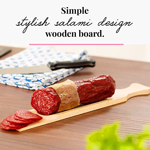 Tuuli Kitchen – Salami Wooden Cutting Board, Specially Designed Beechwood Charcuterie Boards, Cutting Board Coated with Oil, 37 x 5.5 cm