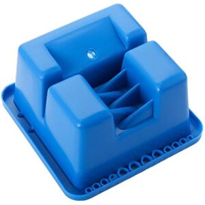 Yesland 3 Pack Artist Brush Basin, 12 Hole Blue Multi-Function Plastic Brush Washer with Lid and Brush Holder, 6.3 x 6.3 x 3.5 Inches Three Compartment Brush Tub for Acrylic and Watercolor Painting