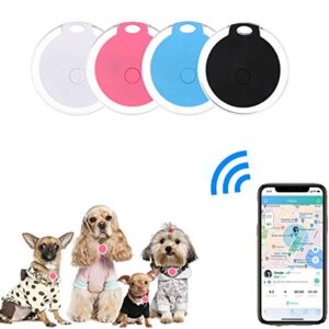 4 Pack Smart Key Finder Locator, GPS Tracking Device for Kids Pets Keychain Wallet Luggage Anti-Lost Tag Alarm Reminder Selfie Shutter APP Control Compatible iOS Android