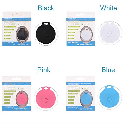 4 Pack Smart Key Finder Locator, GPS Tracking Device for Kids Pets Keychain Wallet Luggage Anti-Lost Tag Alarm Reminder Selfie Shutter APP Control Compatible iOS Android