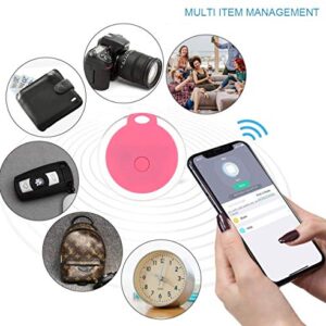 4 Pack Smart Key Finder Locator, GPS Tracking Device for Kids Pets Keychain Wallet Luggage Anti-Lost Tag Alarm Reminder Selfie Shutter APP Control Compatible iOS Android