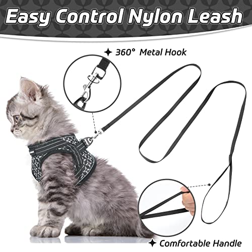 CatRomance Cat Harness and Leash, Escape Proof Kitten Harness and Leash Set for Walking, Adjustable Cat Vest Harness for Kitten, Breathable Kitty Harness ​with Reflective Strips and Easy Control