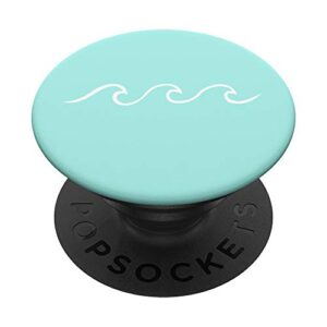 cute minimalist soft aesthetic beach surf green wave kawaii popsockets swappable popgrip