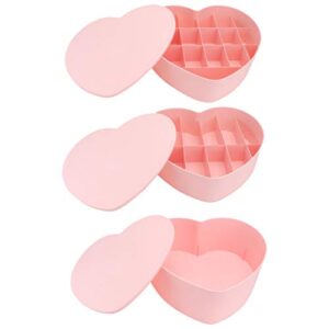 cabilock clothes drawer 3pcs underwear organizer box with lids heart shaped closet dresser drawer dividers containers stackable for socks bras scarves clothes storage bag