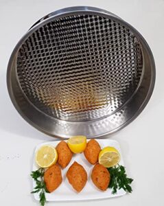 stainless steel raw meatball tray 15" (turkish cig kofte)