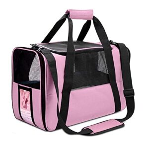 ZFBB Dog Carrier Cat Carrier Pet Carrier, Airline Approved Dog Carrier with Mesh Window, Breathable, Collapsible,Soft-Sided,Escape Proof,Easy Storage, Best for Small Medium Cats Dogs