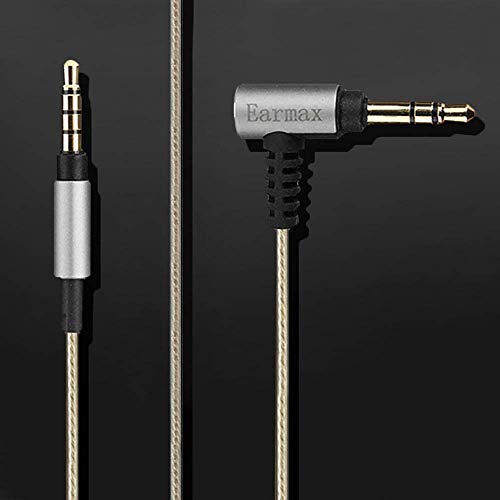 okcsc Headphone Audio Cable with Microphone 2.5mm Headset Conversion Cable Silver-Plated Hand-Woven Upgrade Cable for Sennheiser MOMENTUM1.0 2.0 3.0 1.2 m (2.5mm Gray Mic)