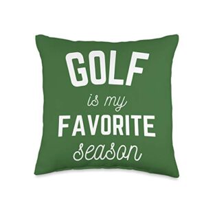 cool saying golf ball athletic players fan pillow golf is my favorite season sports golfers course gift decor throw pillow, 16x16, multicolor