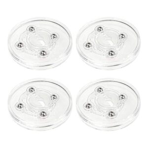 geesatis 4 pcs acrylic tiny lazy susan 2.5 inch rotating turntable organizer bearings round swivel plate, smooth swivel plate for kitchen base turn dining table, clear