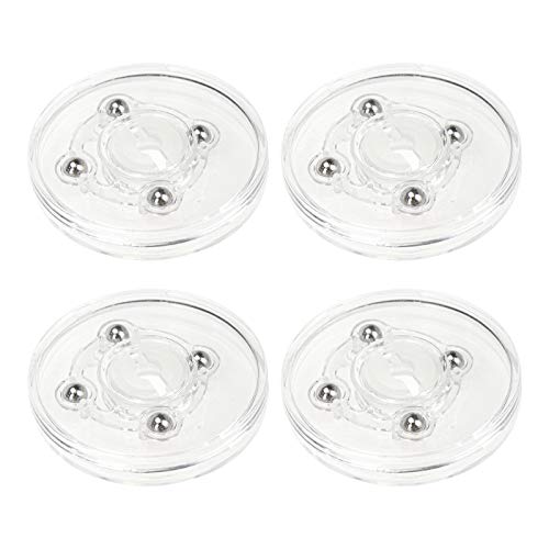 Geesatis 4 Pcs Acrylic Tiny Lazy Susan 2.5 inch Rotating Turntable Organizer Bearings Round Swivel Plate, Smooth Swivel Plate for Kitchen Base Turn Dining Table, Clear