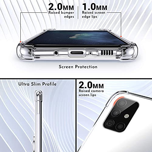 Shields Up for Galaxy A71 5G Case, Samsung A71 5G Case, Minimalist Wallet Case with Card Holder and Ring Kickstand/Stand, [Drop Protection] Slim Protective Cover for Samsung Galaxy A71 5G - Clear