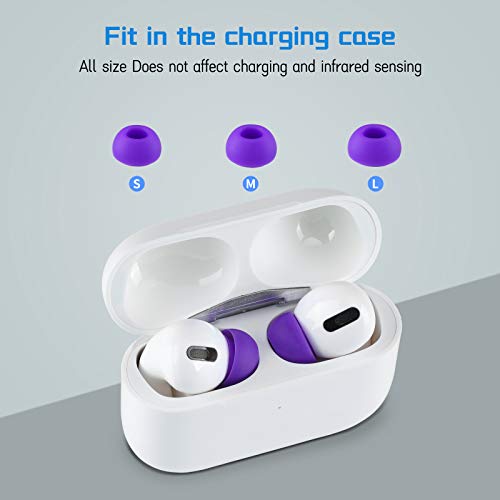V-liams Upgrade AirPods Pro Soft Silicone with Dust Fence Earbud Tips Compatible with AirPods Pro Earplugs 2 Pairs(Medium/Purple)