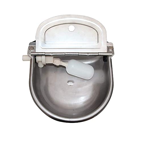 Abustle pig Automatic Cow Drinking Water Bowl Dispenser with 2 Float Ball valves,304 Stainless Steel Farm Animals Waterer for Horse Cattle Sheep Pet Dog Chickens(Without Drainage Hole)